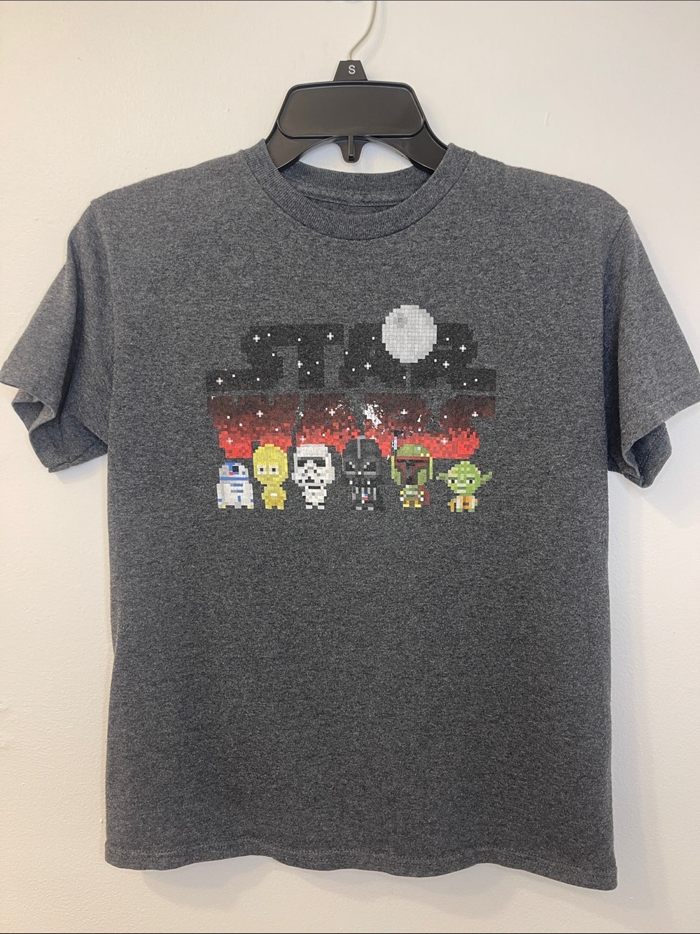 Star Wars Kids Short Sleeve Tee - Dark Gray with Multicolor Pixel Characters